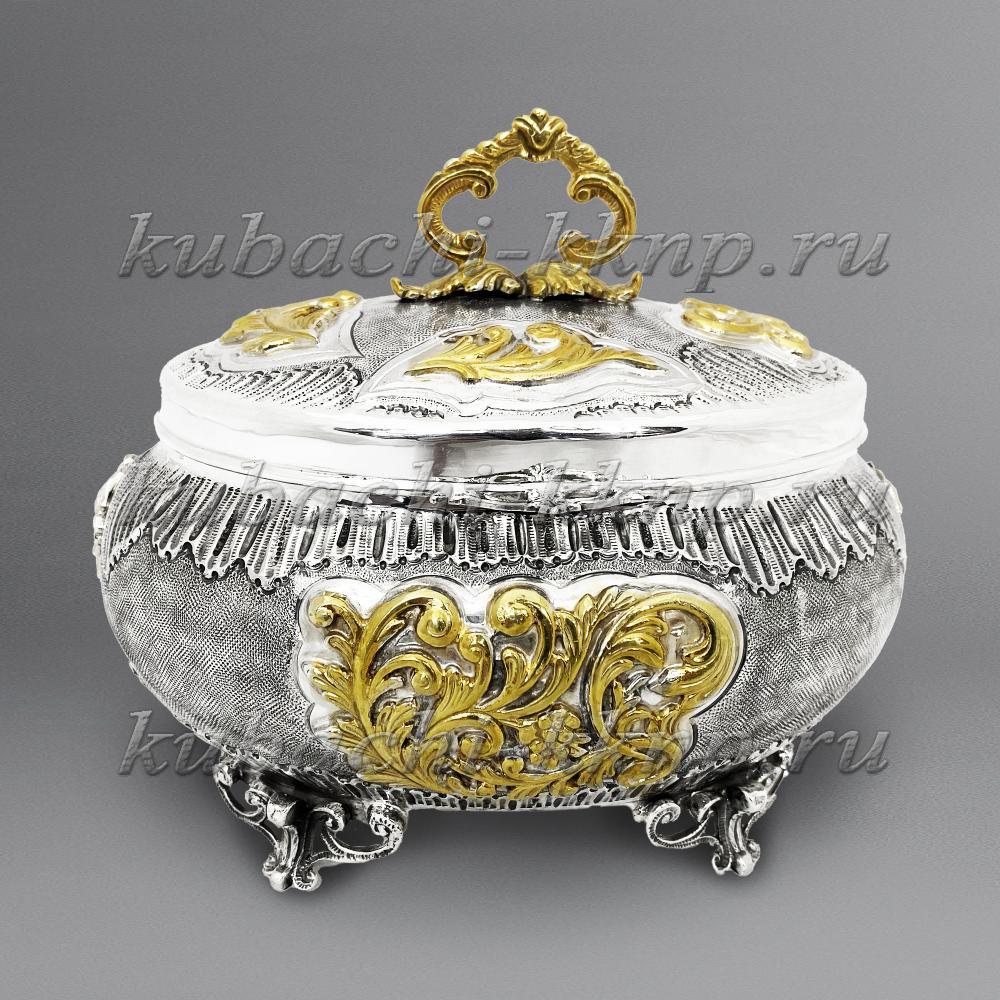 Серебряная шкатулка для хранения драгоценностей, шк011 фото 2