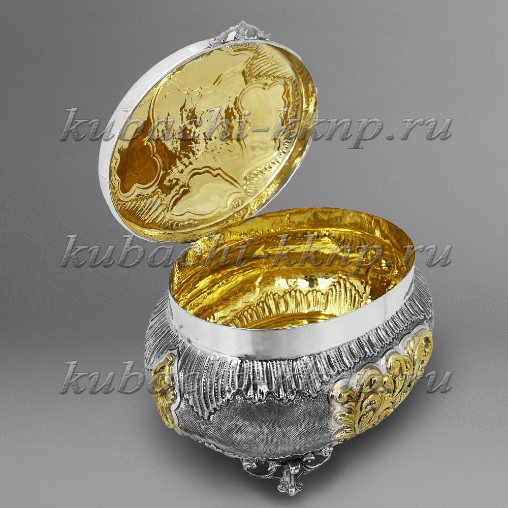 Серебряная шкатулка для хранения драгоценностей, шк011 фото 1