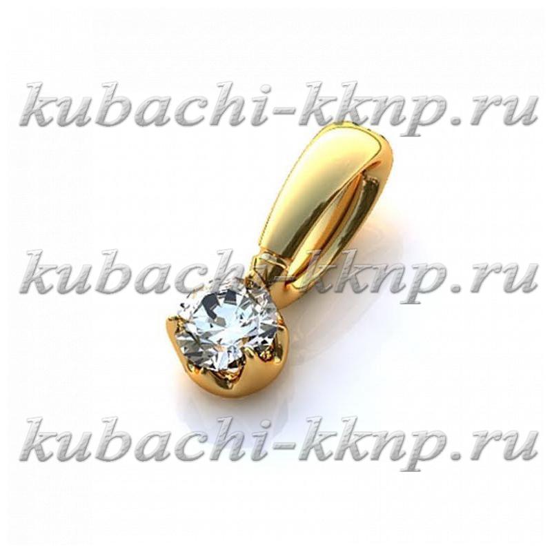 Золотой кулон на цепочку, Yuv - 320 фото 1