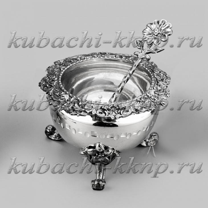 Серебряная солонка с ложкой Винтаж, С079 фото 5