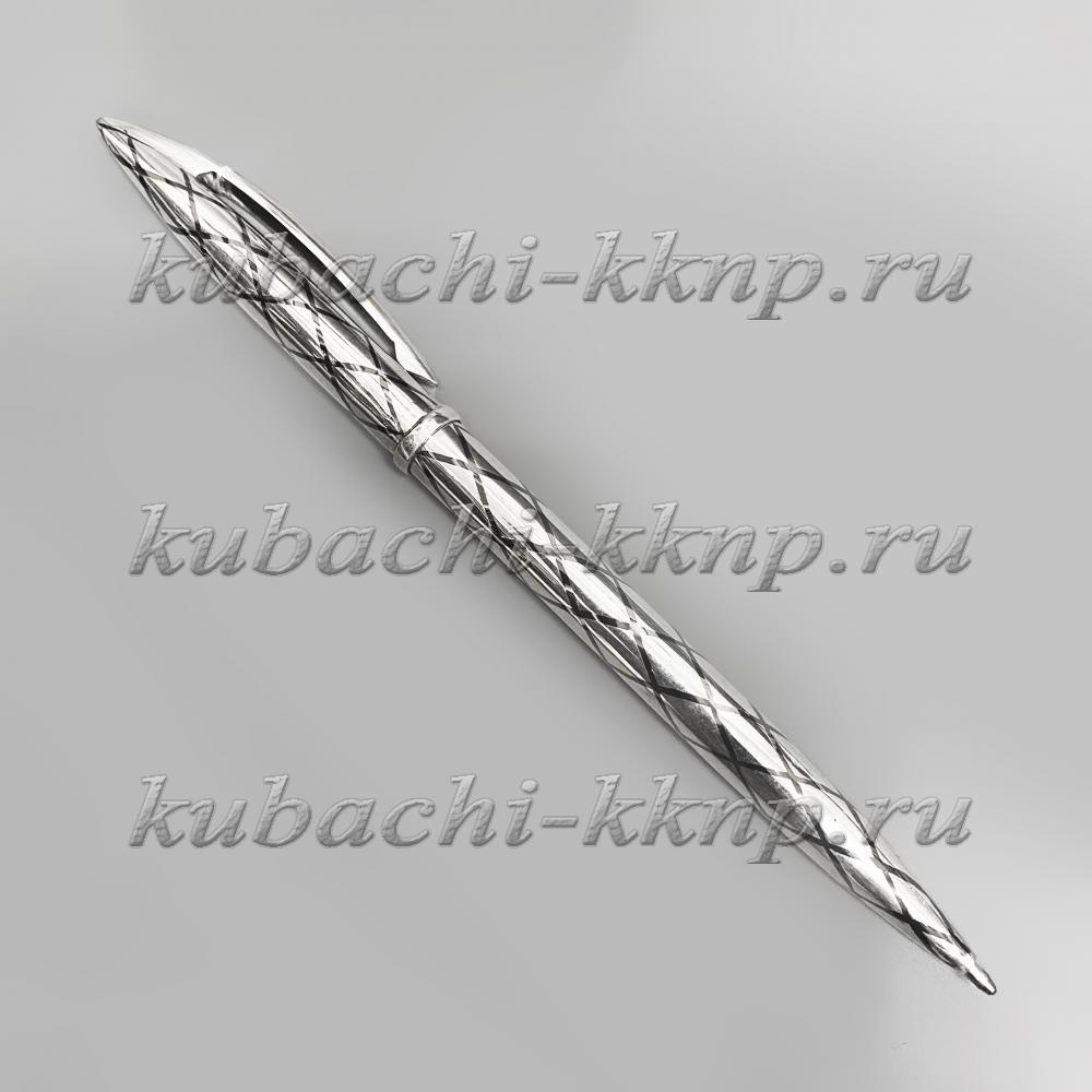 Шариковая серебряная ручка, РУЧ19 фото 1