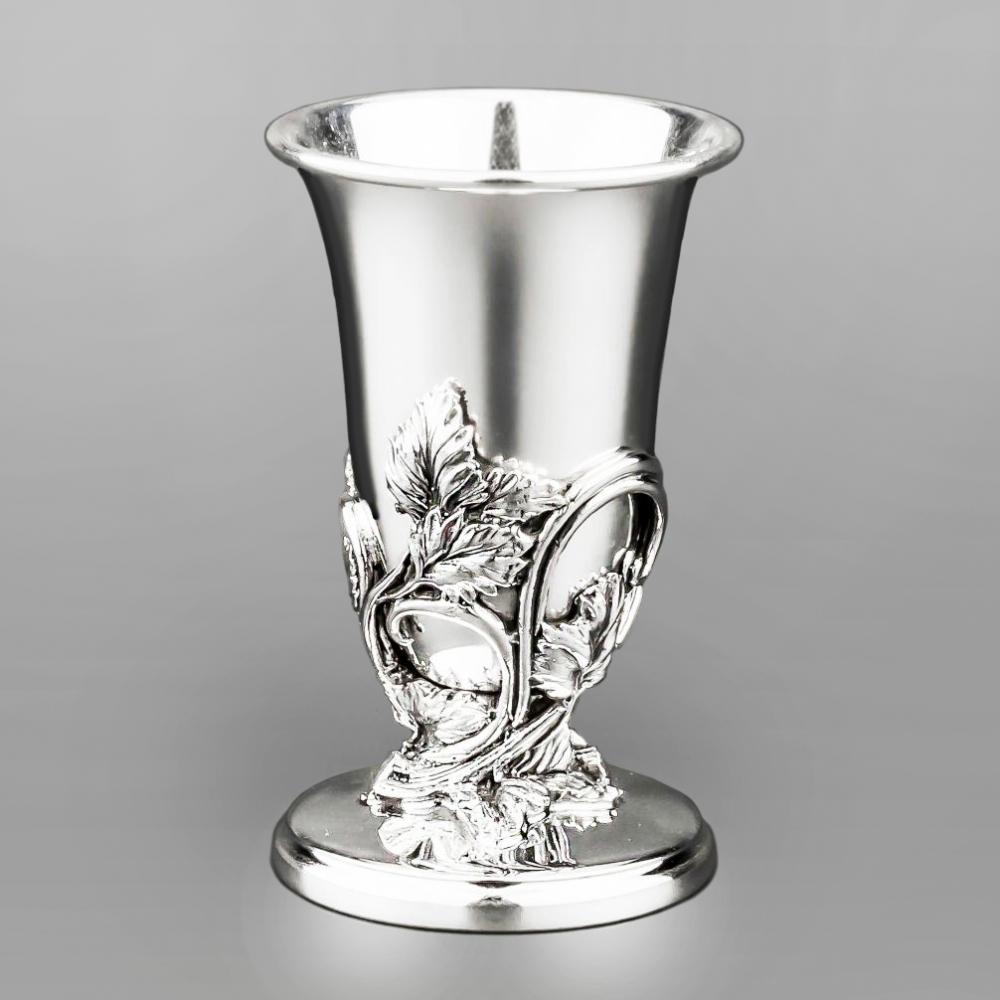 Набор из двух серебряных стопок с виноградной ножкой, стп0015-2 фото 2