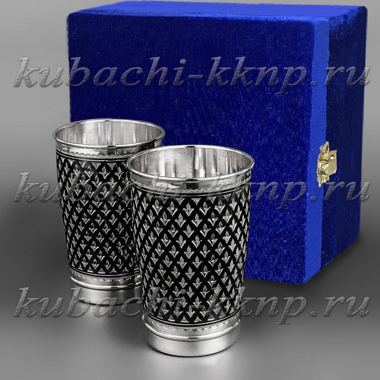 Набор серебряных стаканов Листок, ст055-2 фото 1