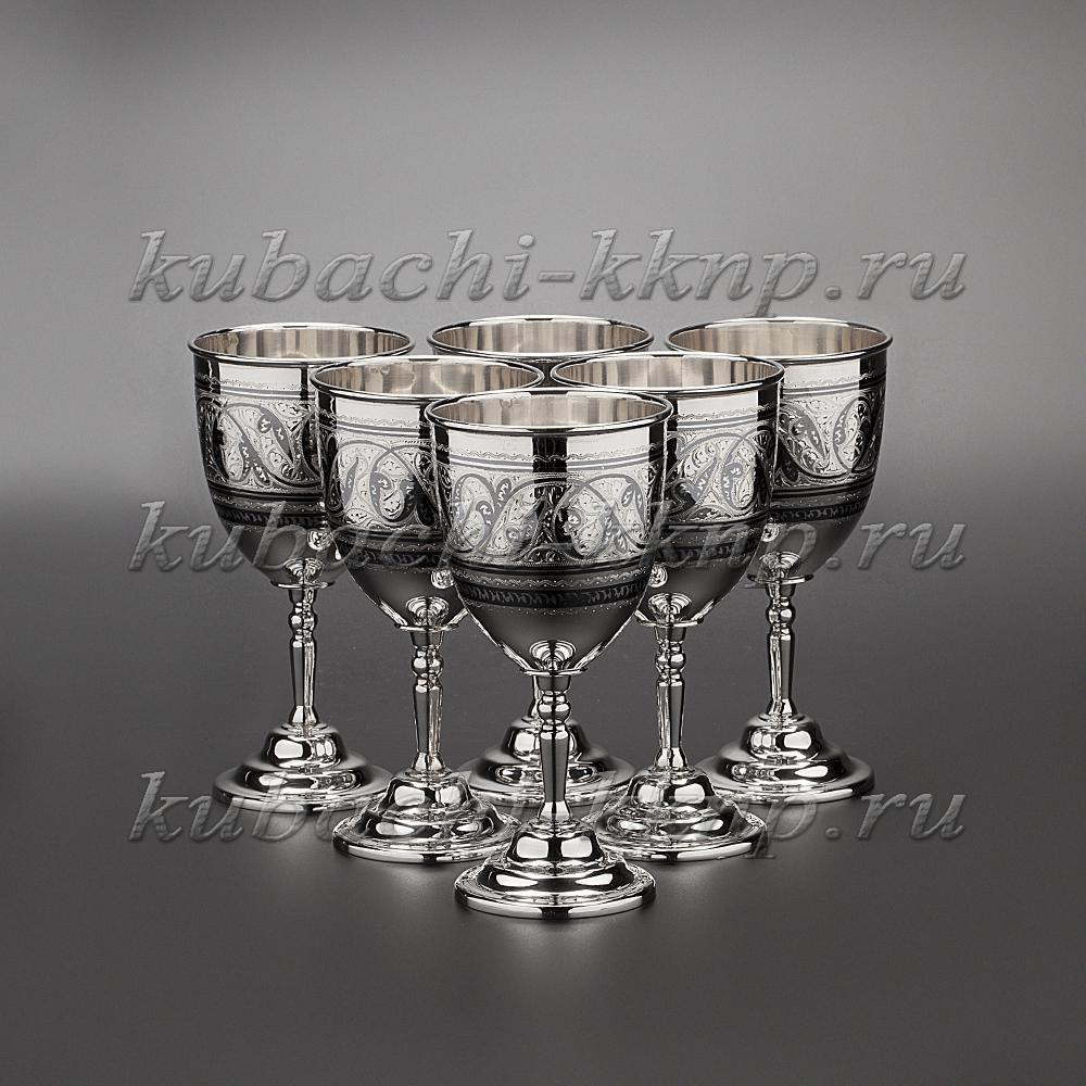 Набор серебряных бокалов для вина, нб01 фото 1