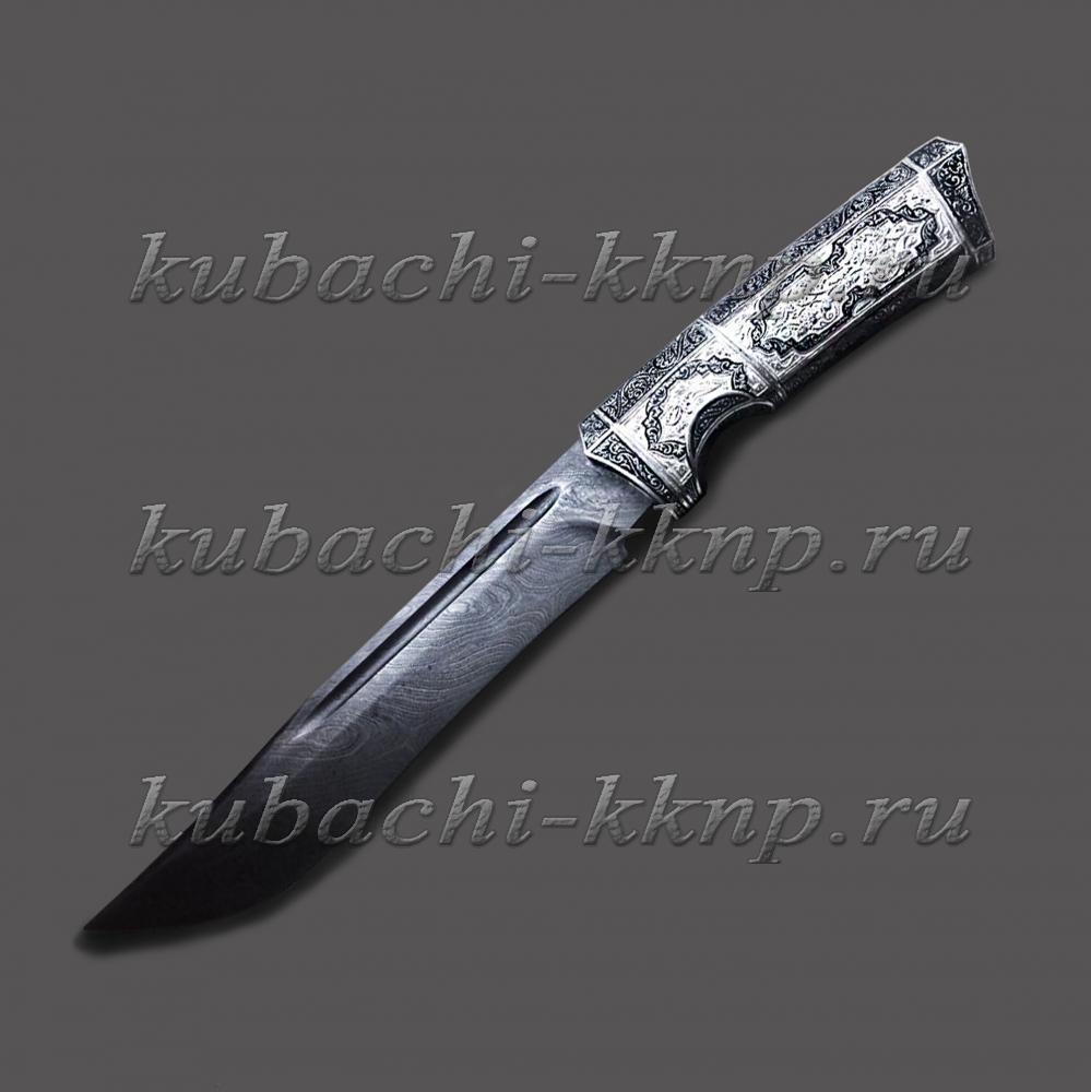 Нож с серебряной ручкой и оксидировкой, нж02 фото 1