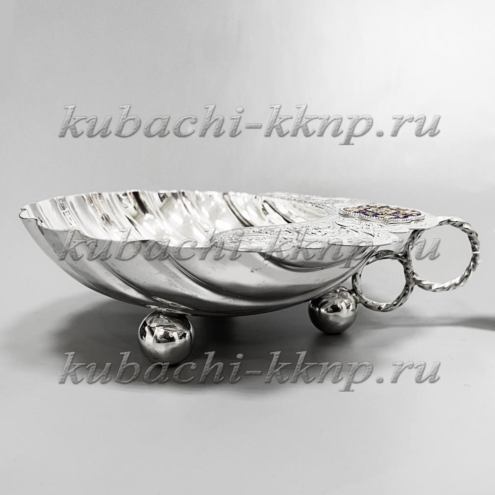 Серебряная икорница с эмалью, ик030 фото 3