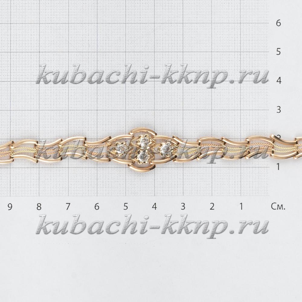 Золотой оригинальный браслет Елочка, ан137 фото 2