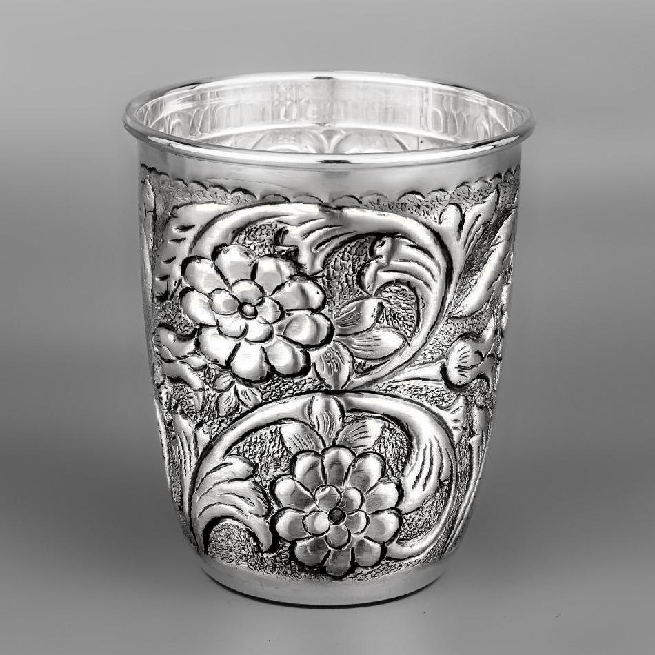 Набор из двух серебряных стаканов Ботаник, ст04-2 фото 2
