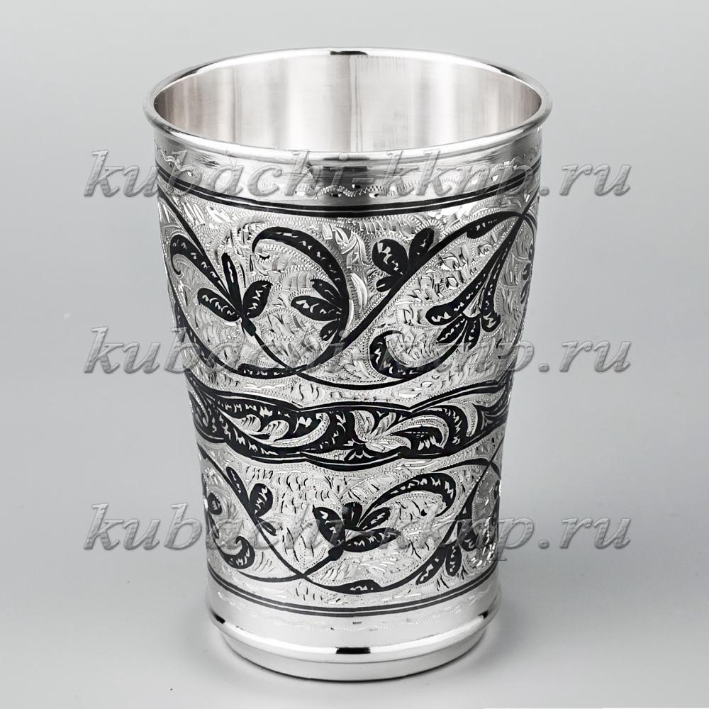 Большой серебряный стакан для воды или сока, СТ010а фото 1