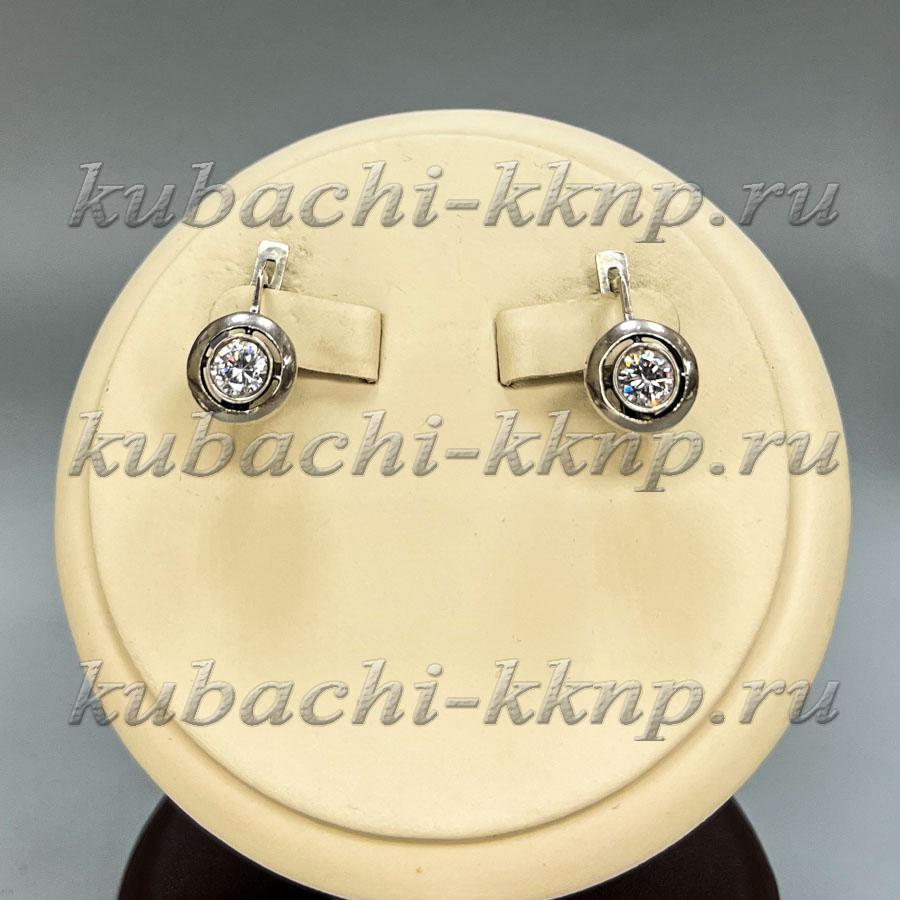 Серьги с одним большим фианитом Роскошь, с274 фото 1