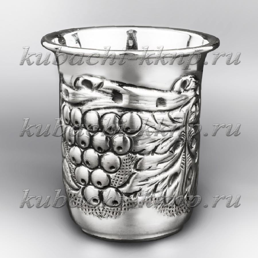 Большая серебряная стопка с виноградом, стп076 фото 1