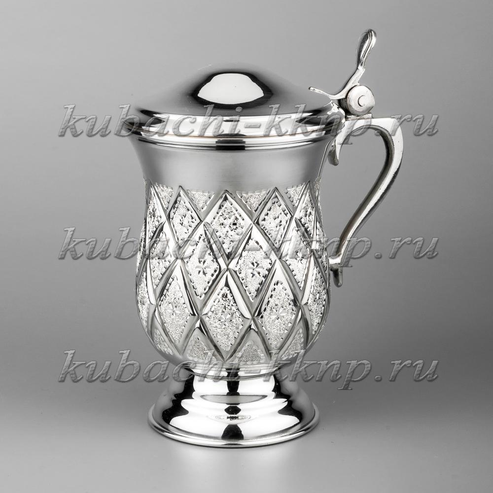 Серебряная кружка с крышкой