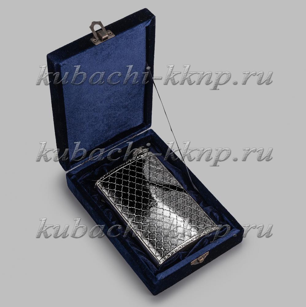 Фляжка серебряная с откидной крышкой Симфония, ФЛ152 фото 3