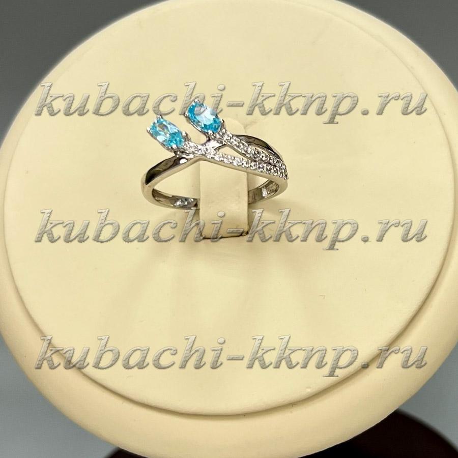 Серебряное кольцо с фианитом под топаз Баронесса, 90659к-АН фото 1