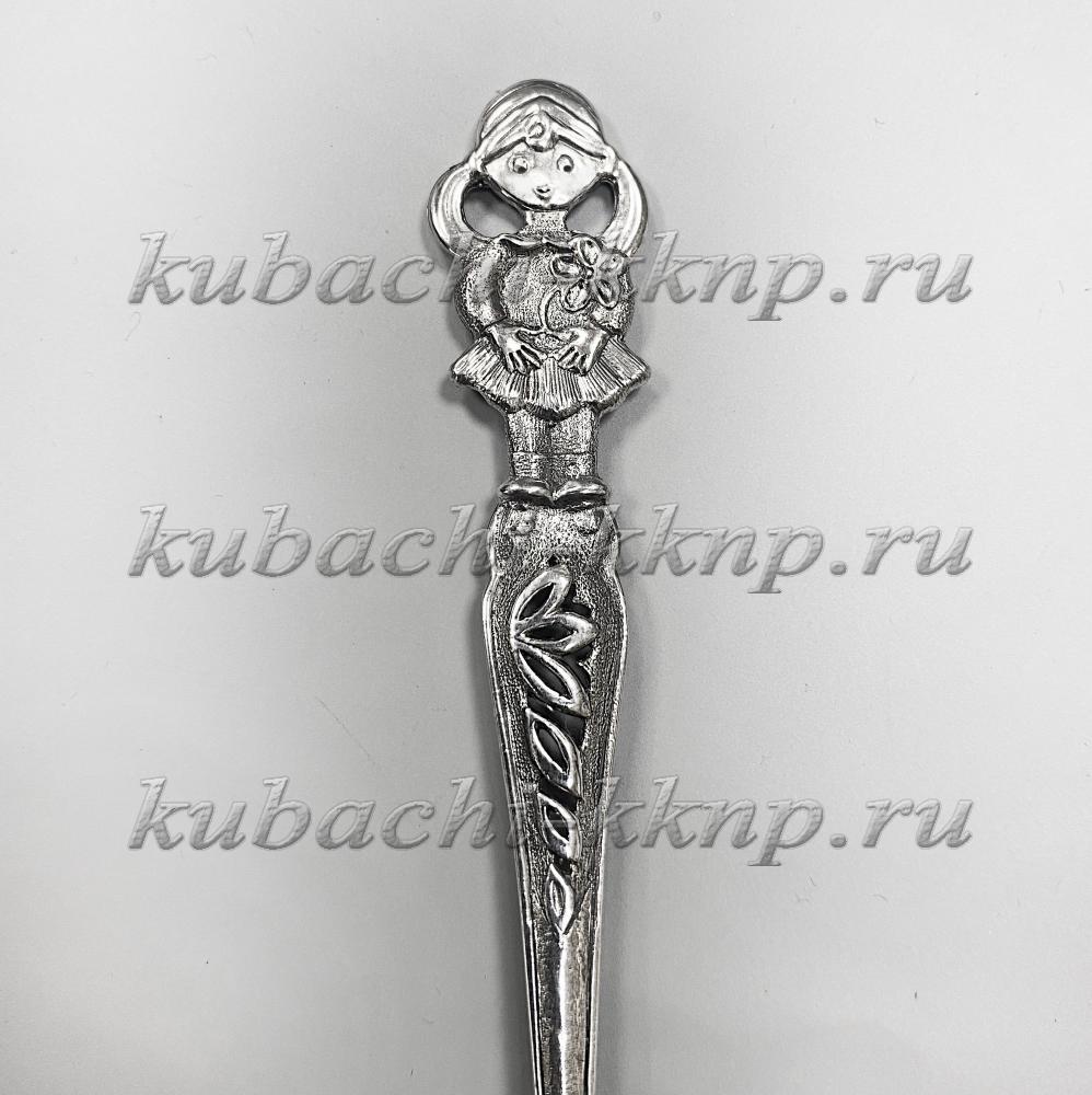 Серебряная ложка Девочка из серебра 925 пробы, Л00080 фото 2
