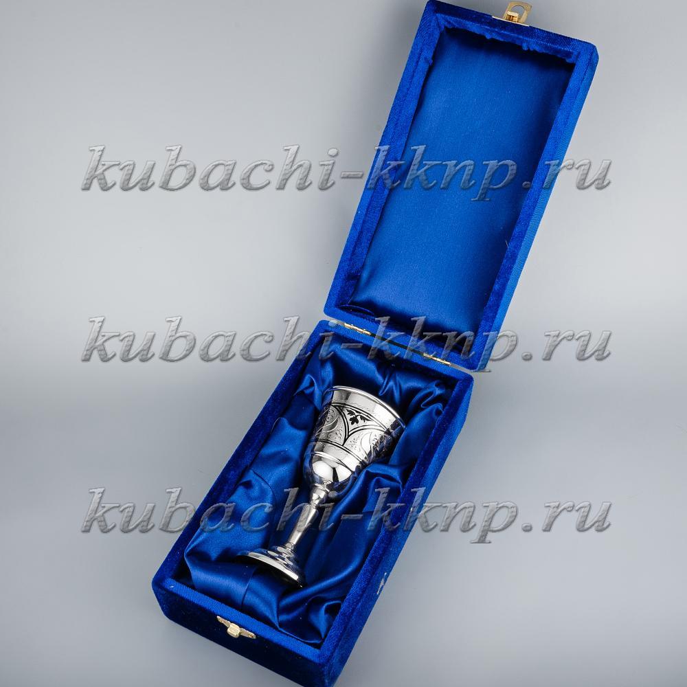 Серебряный бокал с орнаментом Кубачи, БК057 фото 2
