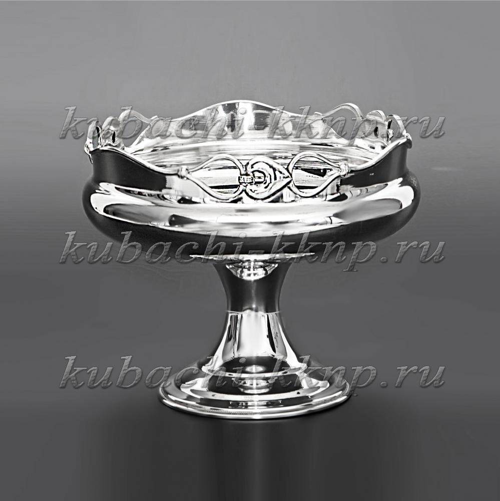 Серебряная глянцевая вазочка, кф04 фото 1