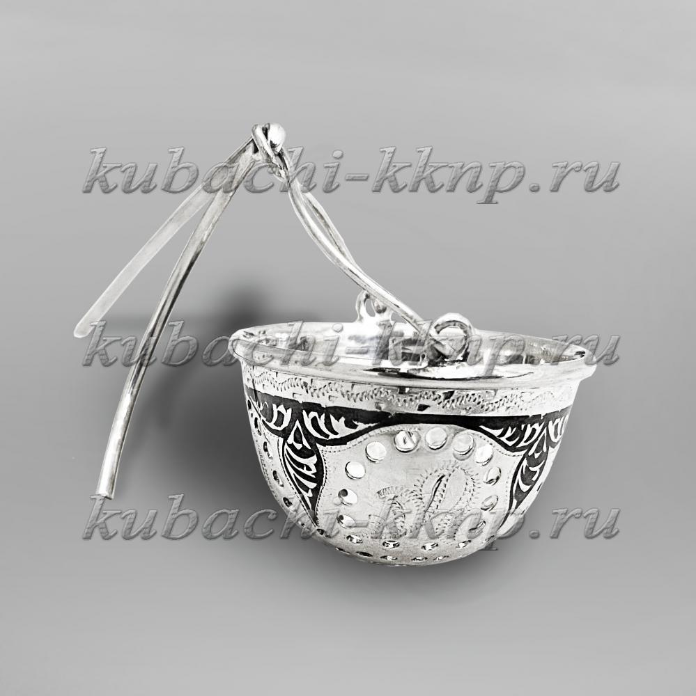 Серебряное ситечко для чая с арочным орнаментом, СИТ03 фото 1
