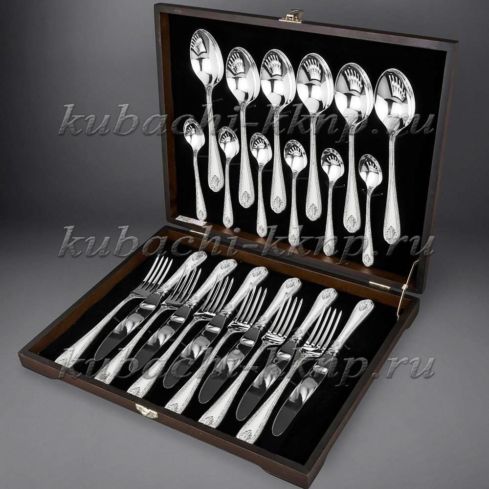 Столовый набор на шесть персон из серебра 925 пробы Вояж, sn023 фото 2