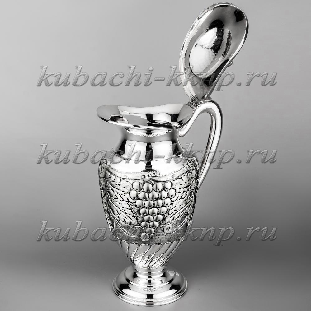 Кувшин серебряный Виноград из серебра 925 пробы, кв00022 фото 3