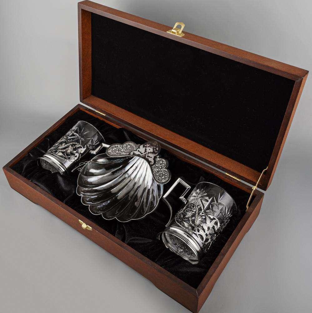 Чайный набор из серебра  «Грация»