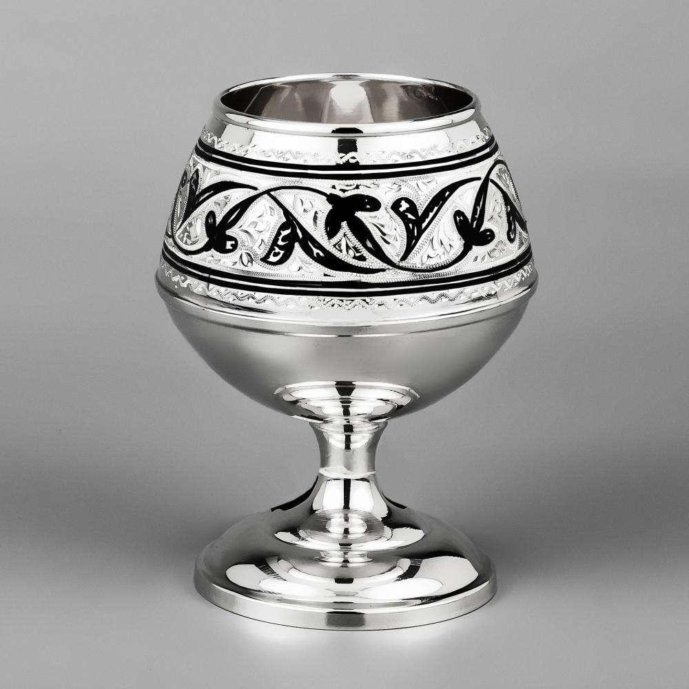 Коньячный серебряный бокал от кубачинских мастеров