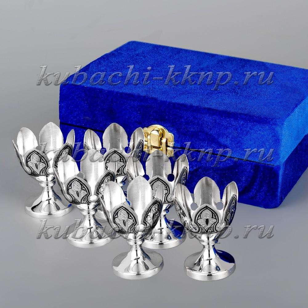Набор из шести серебряных пашотниц «Кубачи», 420373-6 фото 1