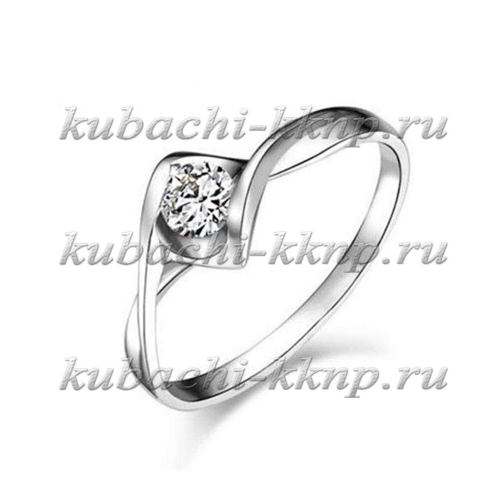 Нежное женское кольцо из белого золота, KLRW0050 фото 1