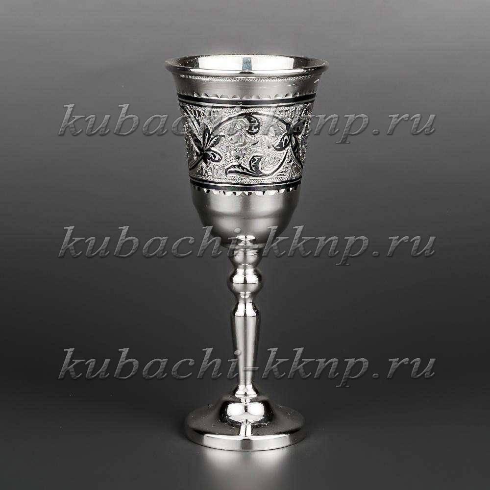 Серебряная рюмка Кубачи с красивым орнаментом