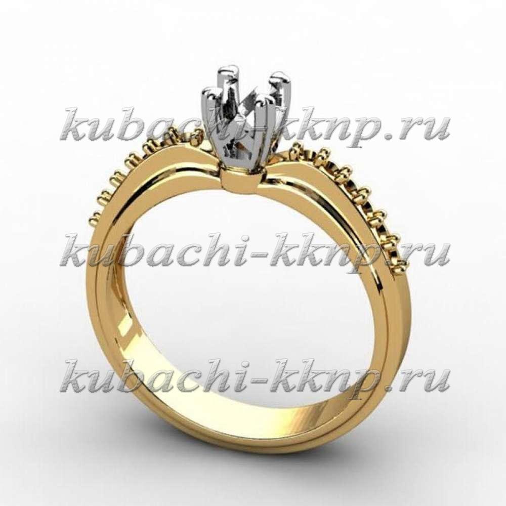 Золотое женское кольцо с фианитами 