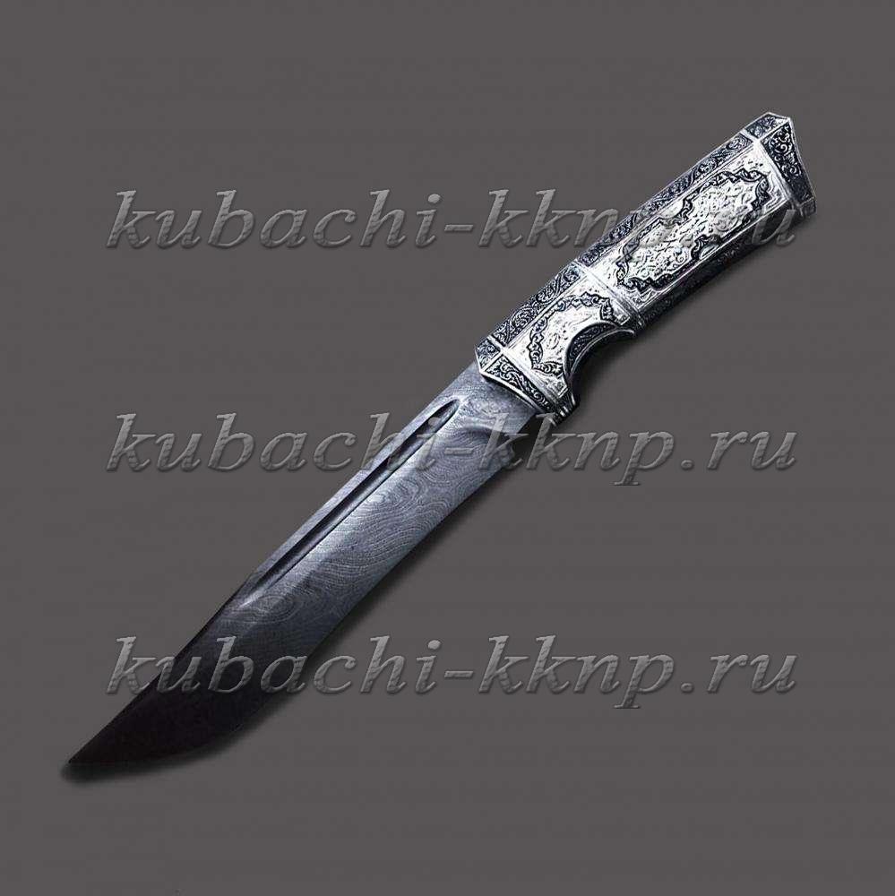 Нож с серебряной ручкой и оксидировкой
