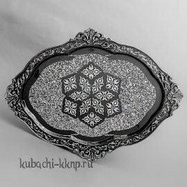 Серебряный поднос с гравировкой - пдн039