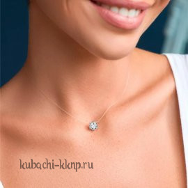 Колье серебряное на шею 925 проба Бегунок невидимка на леске - подв2сос