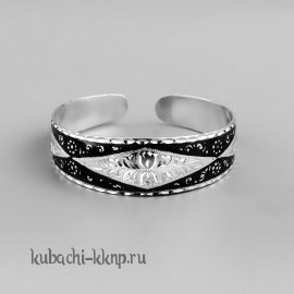 Жесткий серебряный браслет на женскую руку - БР07