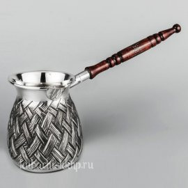 Серебряная джезва( турка) «Косичка» - т029