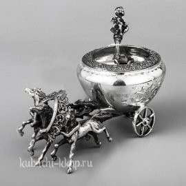 Серебряная солонка  с ложкой 