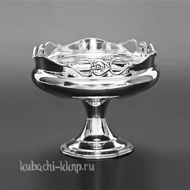 Серебряная глянцевая вазочка - кф04