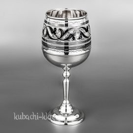 Фужер  серебряный для вина с гравировкой - ф045