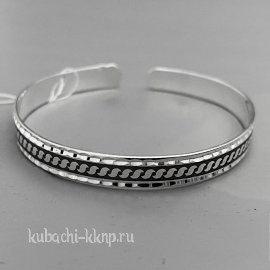 Женский тонкий серебряный браслет 