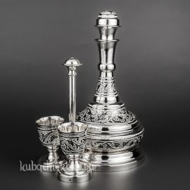 Серебряный набор для водки на подставке - вс07