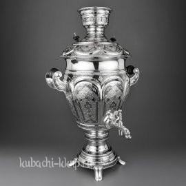 Самовар серебряный, электрический, к глубокой гравировкой 6 л - см010