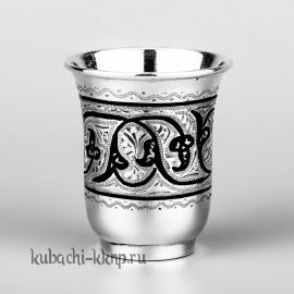 Стопка серебряная с кубачинским прекрасным орнаментом - стп03