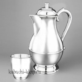 Глянцевый серебряный набор для воды/компота 