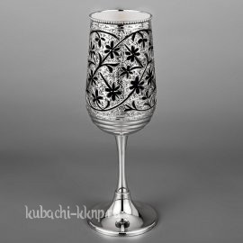 Фужер серебряный  на тонкой ножке «Эксклюзив» - ф080