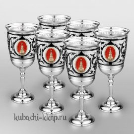 Набор серебряных фужеров «Кремлевский» - ф0013-6