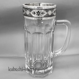 Пивная кружка со вставками из серебра - КР120