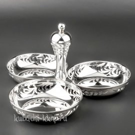Конфетница (менажница) «Резная» - кф082