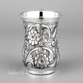 Серебряный стакан «Цветы» - ст071