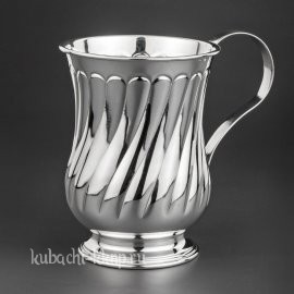 Серебряная кружка для воды «Волна Арм» - кр036