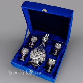 Водочный, коньячный набор из серебра 925 пробы «На четверых» - вс015